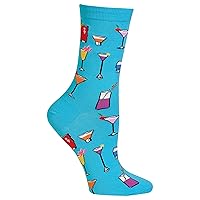 Hot Sox Women's Fun Cocktail Drinks Crew Socks-1 Pair Pack-Happy Hour Cool & Funny Gifts