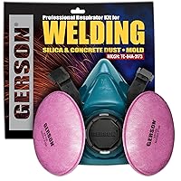 GERSON Welding Respirator Face Mask Industrial Kit - Silicone Respirator Mask with Filters, P100