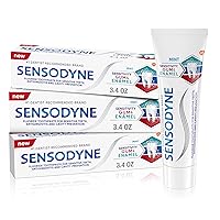 Toothpaste Sensitivity Gum and Enamel, Triple Protection, Refreshing Fluoride Toothpaste, Mint Flavor - 3.4 Ounces x 3