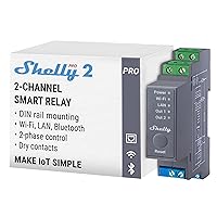 Pro 2 | Wi-Fi, LAN & Bluetooth 2 Channel Smart Relay | Home & Facility Automation | Compatible with Alexa & Google Home | iOS Android App | Lights Automation | Controller for Motorized Valve