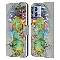Head Case Designs Officially Licensed Wyanne No Treat Blues Cat Leather Book Wallet Case Cover Compatible with Motorola Moto G84 5G