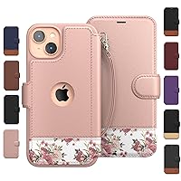 LUPA Legacy iPhone 14 Wallet Case for Women and Men, Case with Card Holder [Slim & Protective] for Apple 14 (6.1”), Vegan Leather i-Phone Cover, Cute Phone Case, Floral Charm [Includes Wristlet]
