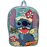 Ruz Stitch Unisex Licensed 15 Inch School Bag Backpack (Black-Blue)