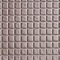 G683 Silver Metallic Plush Squares Upholstery Faux Leather by The Yard- Closeout