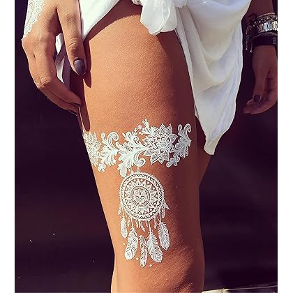 6 Sheets Temporary Tattoo,Flash Fake Waterproof Body Tattoos Stickers Women Wedding Party