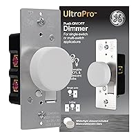 GE 3-Way Rotating Dimmer Switch, Push On/Off, Use with Dimmable LED, CFL, and Incandescent Bulbs, Includes Two Knob Colors, UL Listed, White/Light Almond, 18020