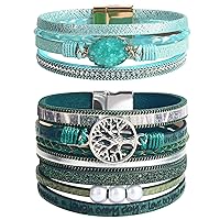 Bracelets for Women Teen Girls Boho Jewelry Leather Cuff Bangel Bracelet