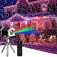 Brighter Laser Christmas Projector Lights Outdoor, RGB 3 Colors Laser Dynamic Firefly Lights & Star Light Show, Vivid Holiday Projector Christmas Decorations for House/Garden/Party, Christmas Gifts
