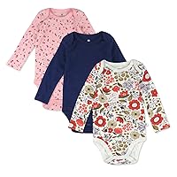 baby-girls Multi-pack Long Sleeve Bodysuits One-piece Organic Cotton for Infant Baby Girls (Legacy)
