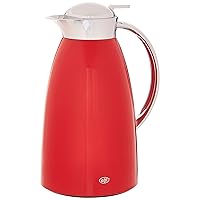 Alfi Gusto 1.0 L Glass Vacuum Lacquered Metal Thermal Dispenser Carafe, Red, One Size (AG1900RD2)