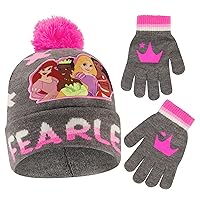 Disney girls Toddler Winter Hat and Mittens Set Ages 2-4 Or Princess Hat and Kids Gloves Set for Ages 4-7
