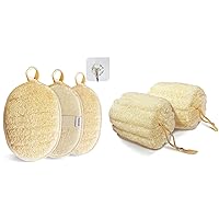 Natural Loofah Sponge Exfoliating Pads and Soft, Easy-lathering Body Scrubber Loofah for Smooth, Glowing, Vibrant Skin Every Day.