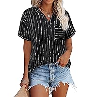 Gaharu Womne's Casual Button Shirts Summer Dressy Blouses Work Trendy Tops