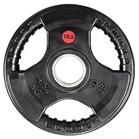 BalanceFrom Rubber Coated Cast Iron Plate Weight Plate for Strength Training and Weightlifting, Olympic or Standard