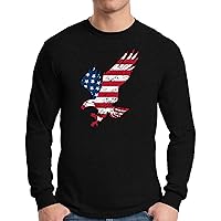 Awkward Styles Men's USA Flag Eagle Patriotic Long Sleeve T Shirt Tops Independence Day Gift 4th of July