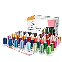 Embroidery Thread Kit, 40 Large 500M Spools of Color Polyester Floss for Needlework Projects, Stitching & Sewing Machines, Bulk Heavy Duty Arts & Crafts Supplies, Gift for Adults & Kids