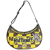 Fred Segal Harry Potter Shoulder Bag, Women's Checkered Mini Adjustable Crossbody Purse, Hufflepuff