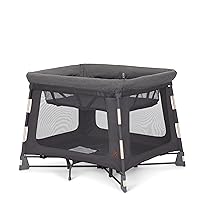 Maxi-Cosi Swift Lightweight Portable Playard, 1-Step Fold Playpen with Travel Bag, 2-Stage Mattress for Newborn to Toddlers, Classic Graphite