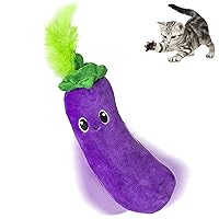 Flipper Flopper Interactive Electric Realistic Flopping Wiggling Moving Fish Potent Catnip and Silvervine Cat Toy Poppin' Eggplant, All Breed Sizes