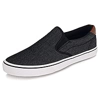 TOBER Men's Black Classic Low Top Shoes Canvas Fashion Sneaker with Soft Insole Causal Dress Shoes for Men Comfortable Walking Shoes