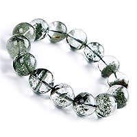 Genuine Natural Bracelet Green Phantom Quartz Beads for Jewelry Making Crystal Gem