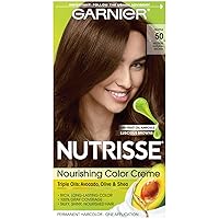 Garnier Nutrisse Nourishing Hair Color Creme, 50 Medium Natural Brown (Truffle) (Packaging May Vary)