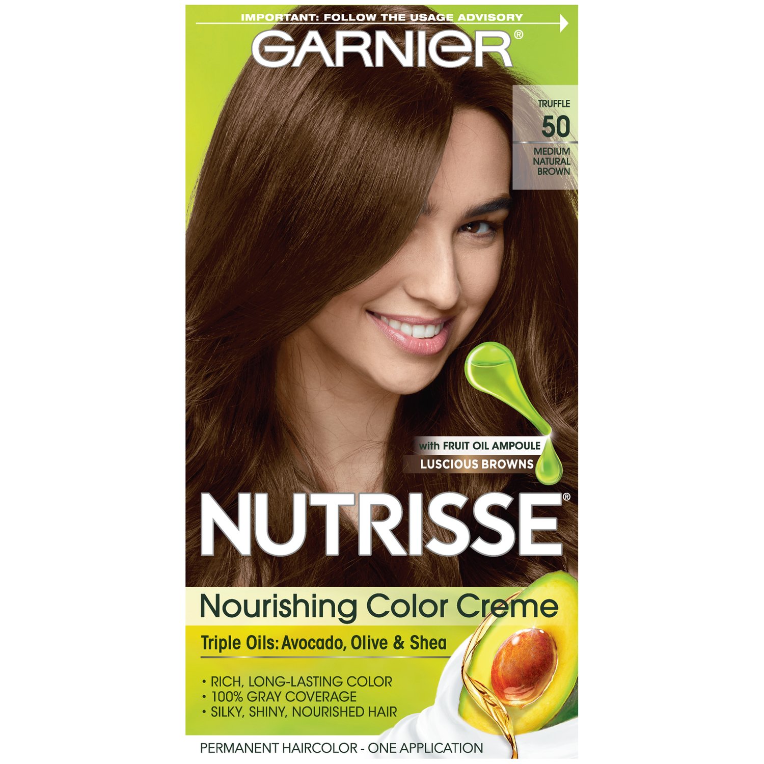 Mua Garnier Nutrisse Nourishing Hair Color Creme, 50 Medium Natural Brown  (Truffle) (Packaging May Vary) trên Amazon Mỹ chính hãng 2023 | Fado