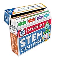 Carson Dellosa Stem Challenge, Jr. Learning Card Kit, 30 Hands-On Activities for Preschool Learning, Kindergarten Science, 1st Grade Science Experiments, Science Kits for Kids 4-6,