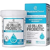 Physician's CHOICE Probiotics 60 Billion CFU - 10 Diverse Strains Plus Organic Prebiotic, Designed for Overall Digestive Health and Supports Occasional Constipation, Diarrhea, Gas & Bloating