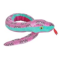 Wild Republic Snake Plush Giant Stuffed Animal Toy, Honeycomb Pink, 54