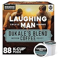 Laughing Man Dukale's Blend Keurig Recyclable K-Cup Coffee Pods, Single-Serve Fair Trade Medium Roast Arabica Coffee for use with Keurig Coffee Makers, 88 Count (4 Packs of 22)