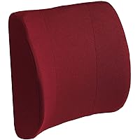 DMI Lumbar Support Pillow for Chair to Assist with Back Support with Removable Washable Cover and Firm Insert to Ease Lower Back Pain while Improving Posture,14 x 13 x 5,Contoured Foam,Elite,Burgundy