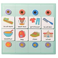 Magnetic Daily Visual Schedule for Kids at Home - Create Your Own Routine Chart for Kids & Toddlers (Morning and Bedtime) - Picture Board - Behavior Reward Chore - Autism ADHD (72 Magnets + Board)