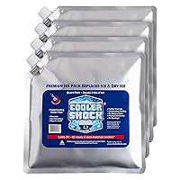 Cooler Shock Reusable Ice Packs for Cooler - Long Lasting Cold Freezer Packs for Coolers and Lunch Boxes - Cooler Ice Packs for Camping Gear, Fishing, Road Trips, Beach Must Haves