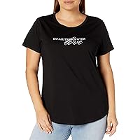 City Chic Women's Apparel Women's Plus-Size Casual tee with Slogan Front Shirt, Black, XL