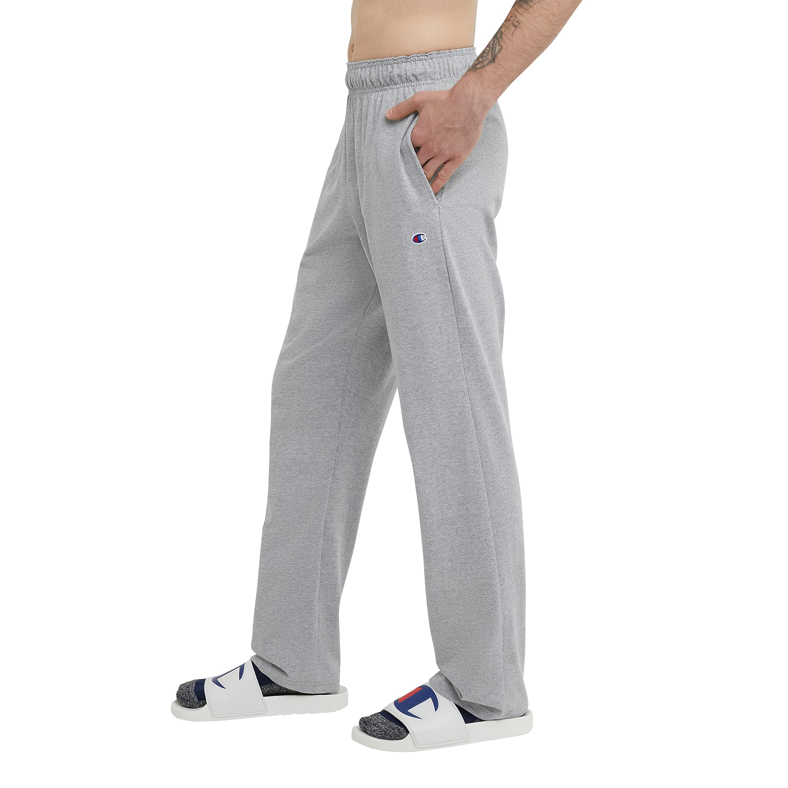 Champion Men's Pants, Everyday Cotton Pants for Men, Open Bottom Pants (Reg. Or Big & Tall)