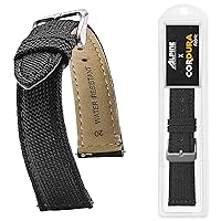 Alpine Cordura Fabric Watch Band - Quick Release Replacement Watch Bands - Water Resistant Back Lining Leather Strap - Watch Bands for Women & Men - Compatible with Regular & Smart Watch Bands