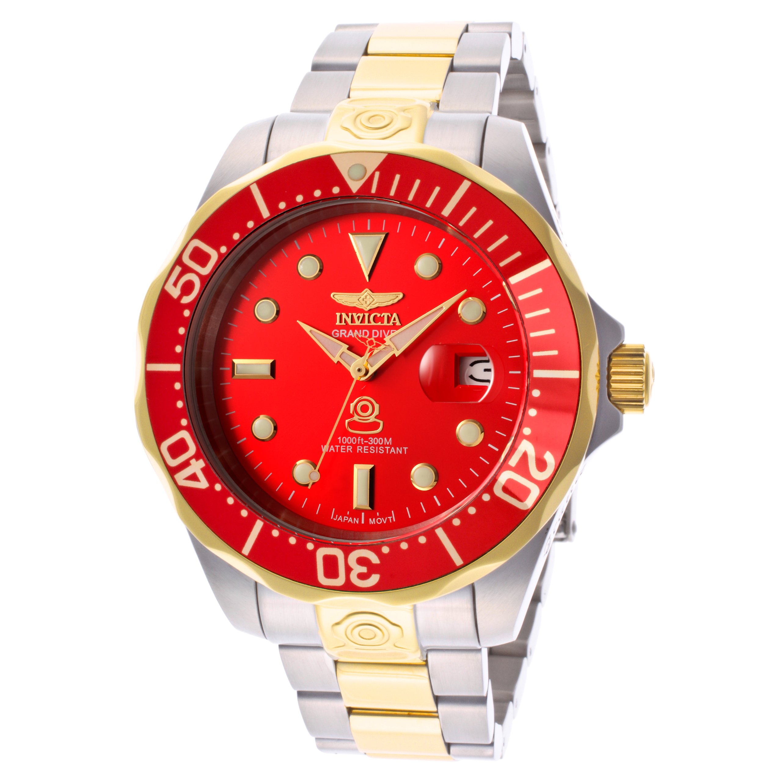 Invicta Men's 13927 Pro Diver Automatic Red Dial Two Tone Stainless Steel Watch