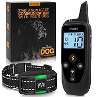 INVIROX Dog Shock Collar [2024 Edition] 123 Levels Dog Training Collar with Remote 1100yd Range E Collar for Dogs Training 100% Waterproof Rechargeable Shock Collar with Remote