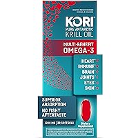 Antarctic Krill Oil Omega 3 Supplement, EPA & DHA, Krill Oil Supplements with Superior Absorption vs. Fish Oil, 1200 mg, 30 softgels