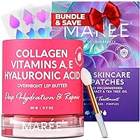 MAREE Overnight Recovery Bundle - Overnight Lip Mask & Pimple Patches - for Lip Nourishment & Acne Treatment