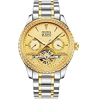 Carnival Complications Men's Automatic Mechanical Watch Rhinestones Bezel