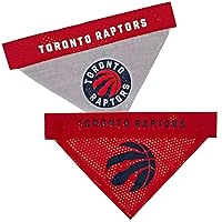 NBA Dog Bandana -Toronto Raptors Reversible Pet Bandana. 2 Sided Home & Away Sports Bandana with a Premium Embroidery Team Logo, Small/Medium.
