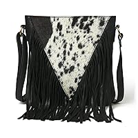 Women Real Cow Hide Color Tones & Patterns of cowhides can vary Hair on Leather Printed Top Handle Shoulder Handbag