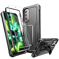 FITO for Moto G Stylus 5G 2022 Case(Only for 5G Version), Dual Layer Shockproof Heavy Duty Case with Screen Protector, Built-in Kickstand (Black)