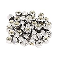 50pcs 1/4-20 Inch Nylon Inserted Self Locking Nuts 304 Stainless Steel