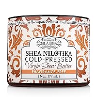 100% Organic Cold-Pressed Virgin Shea Butter – Fragrance-Free | Natural Anti-Aging Daily Skin, Nails & Hair Cream to Soften Dry Skin, Reduce Wrinkles & Stretch Marks – 6 oz