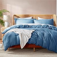 Nestl Blue Heaven Duvet Cover King Size - Soft Double Brushed King Duvet Cover Set, 3 Piece, with Button Closure, 1 Duvet Cover 104x90 inches and 2 Pillow Shams