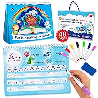 Simply magic 48 PGS Handwriting Book for Kids, Tracing Book for Kids Ages 3-5, Writing Book for Kids, Toddler Writing Practice, Dry Erase Book, ABC Letter Tracing, Number Tracing Books for Preschool