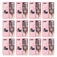 Original Derma Beauty Collagen Face Masks Skincare 12 PK Deep Purifying Charcoal Face Masks Skincare Sheet Masks Set for Beauty & Personal Care Korean Face Mask